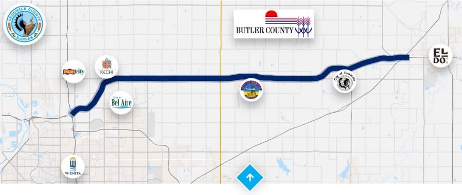 Map of the K-254 corridor area (Courtesy KDOT)