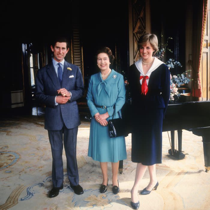 Prince Charles and Lady Diana with Queen Elizabeth