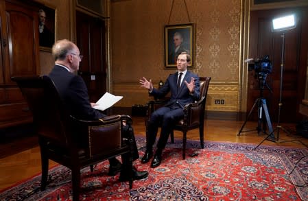 Jared Kushner speaks during an interview with Reuters