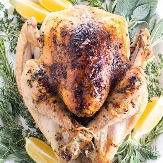 23) Easy Garlic Butter Herb Roasted Turkey