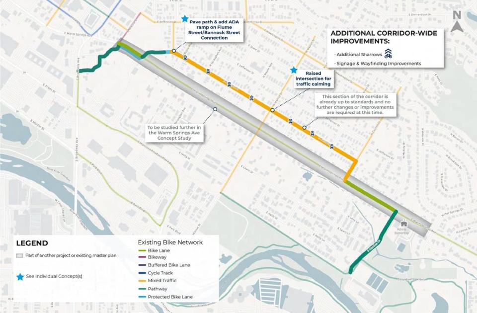 The potential eastern phase of ACHD’s proposed Bannock Street project.