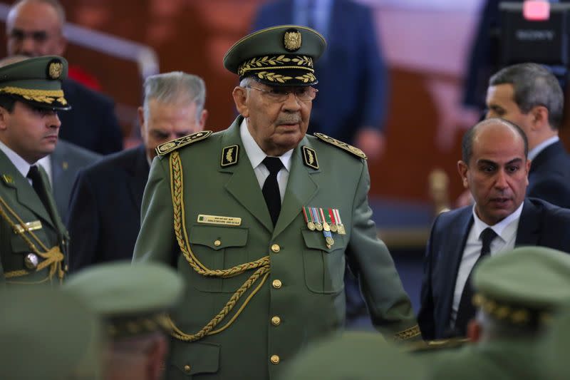 FILE PHOTO: Algeria's army chief Lieutenant-General Ahmed Gaed Salah during a swearing-in ceremony in Algiers