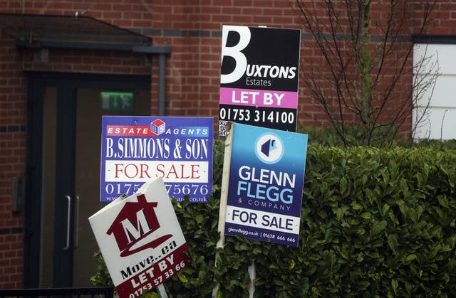 Estate agents boards in Slough, Berkshire