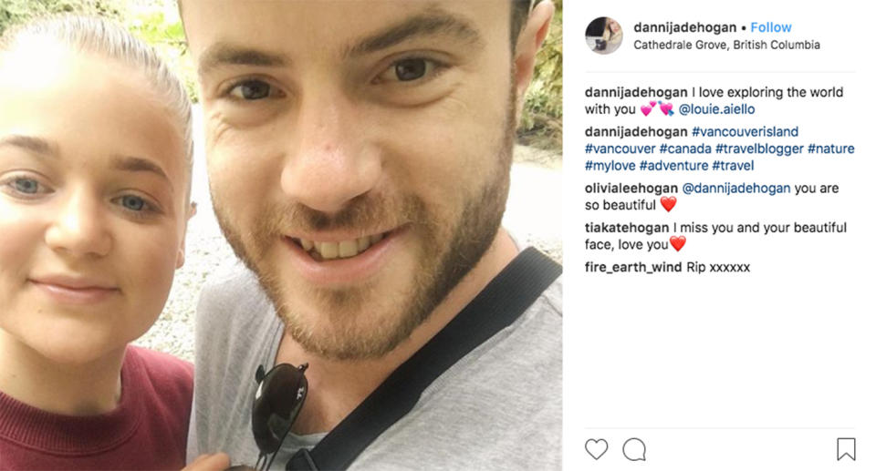 Days earlier Danni Hogan shared an image of her smiling alongside her boyfriend, also from New Zealand, in Canada. Source: Instagram/Danni Hogan