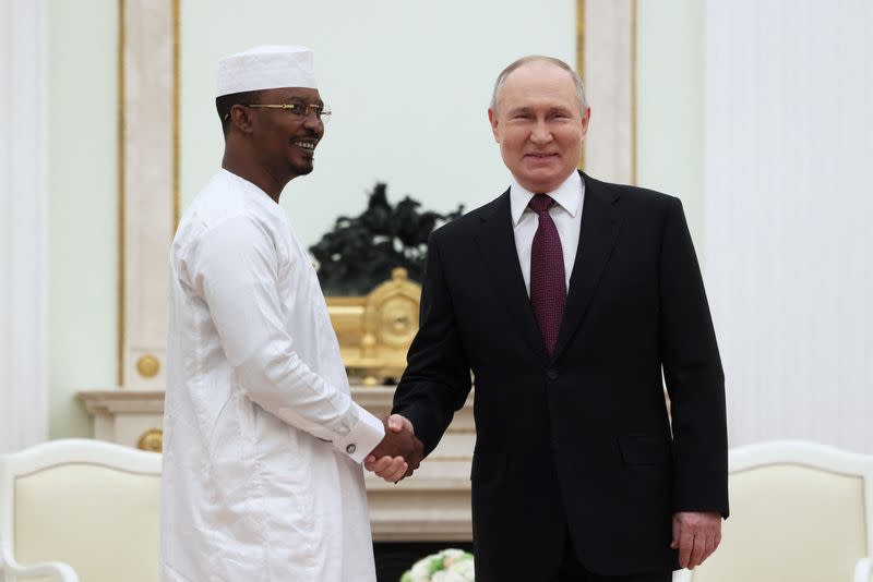 Russia's President Vladimir Putin meets with Chad's interim President Mahamat Idriss Deby in Moscow