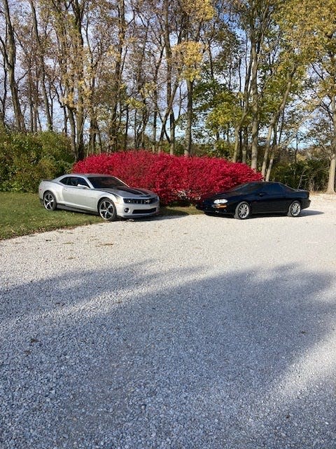 Jennifer Taylor's "new" 2010 Camaro SS and her 2001 Z-28.