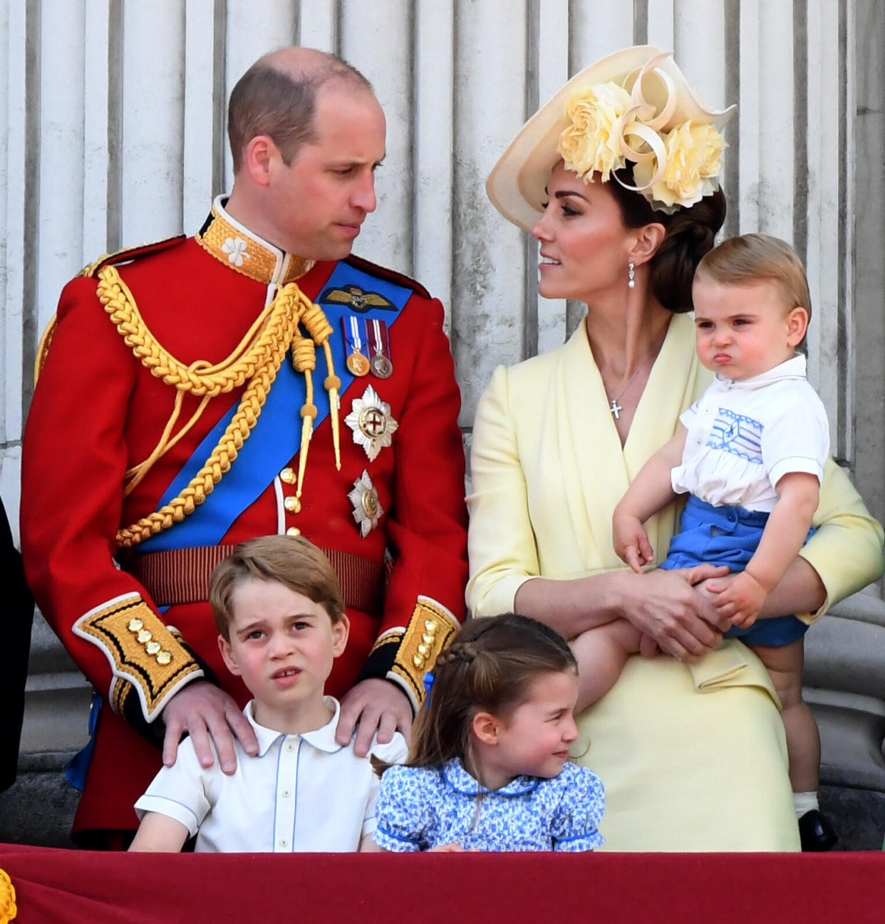 Prince Louis at Trooping the Colour 2019 with Prince George, Princess Charlotte, William and Kate