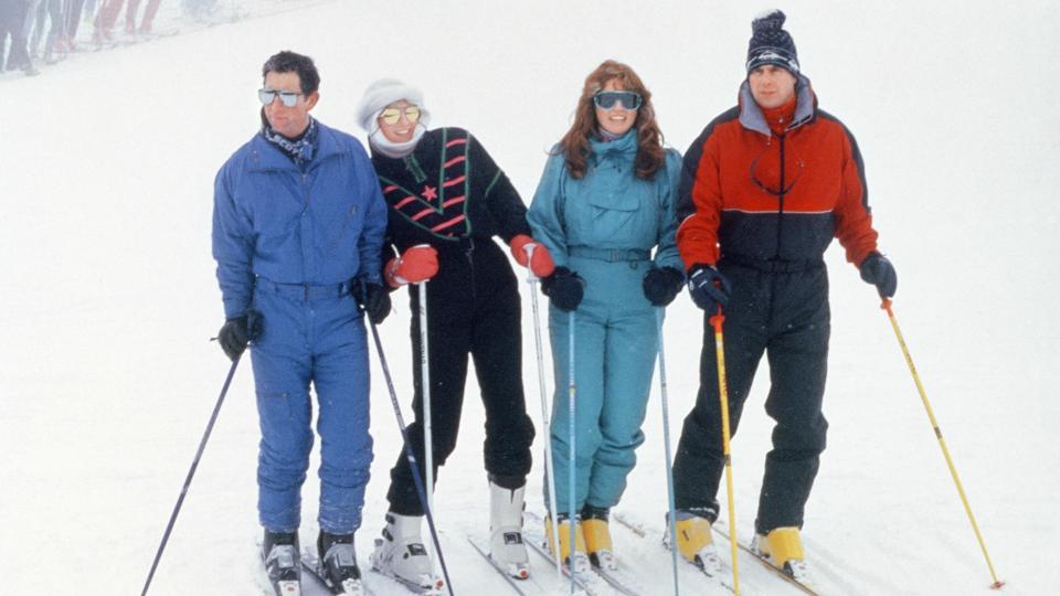 Royals posing on the slopes