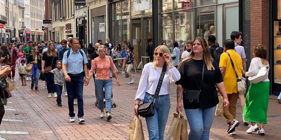 A busy street in Amsterdam, the Netherlands, on June 26 2021, after the country dropped its indoor mask mandate.