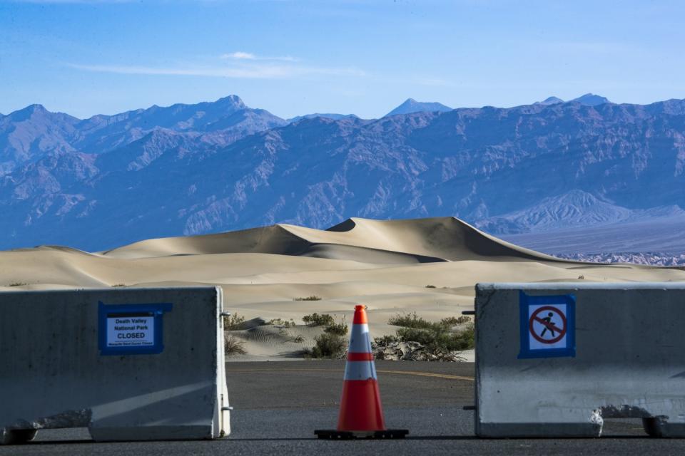 View of Mesquite Dunes, shutdown due to coronavirus at a closed Death Valley National Park, May 6, 2020.