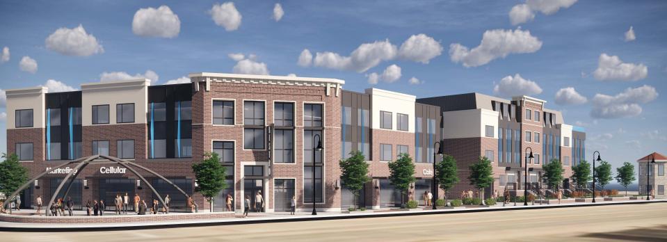 The facade of the proposed Brin development is designed to mesh with Menasha's historic downtown.