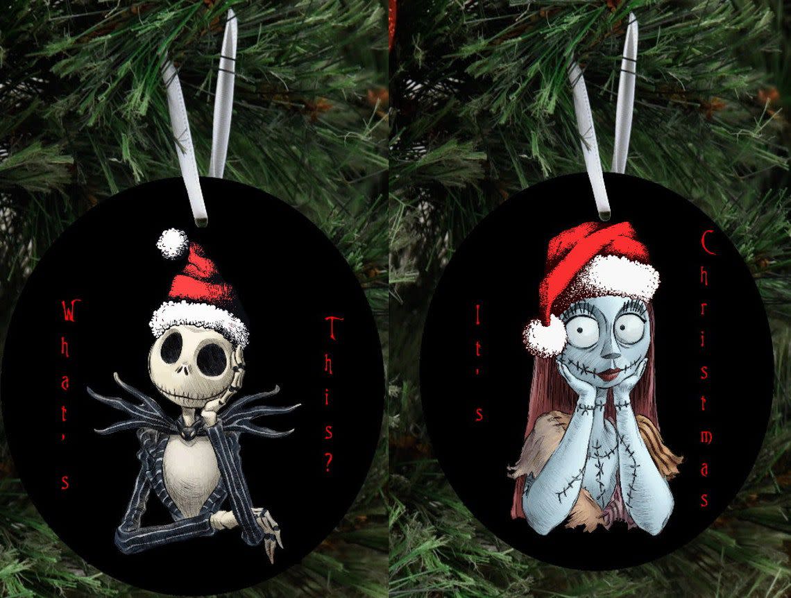 Nightmare Before Christmas Jack and Sally Pair Ornaments