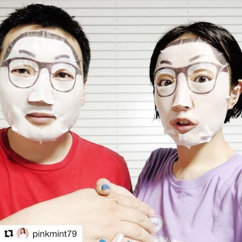 Korean customers are posing with the masks on social media - Credit: Social Media