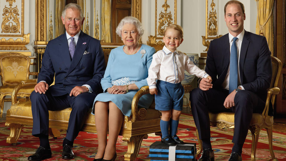 Prince Charles, Prince of Wales, Queen Elizabeth II, Prince George and Prince William (Getty Images)