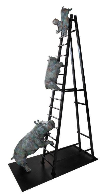 Norton sculptor Virgil Villers' "Corporate Ladder" commission is now in a private home in Chicago.