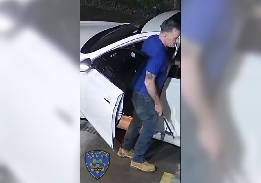 Oakland Police Department are asking for help identifying an individual and vehicle wanted in connection with a March 5, 2024, commercial burglary in the 700 block of Clara St. in Oakland, Calif., at 11:00 PM. (Oakland Police Department via Bay City News)