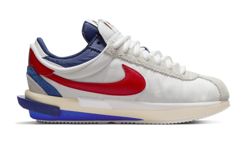 The medial side of the Sacai x Nike Cortez. - Credit: Courtesy of Nike