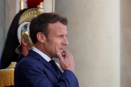 French President Macron meets Ukrainian President Zelenskiy at the Elysee Palace in Paris