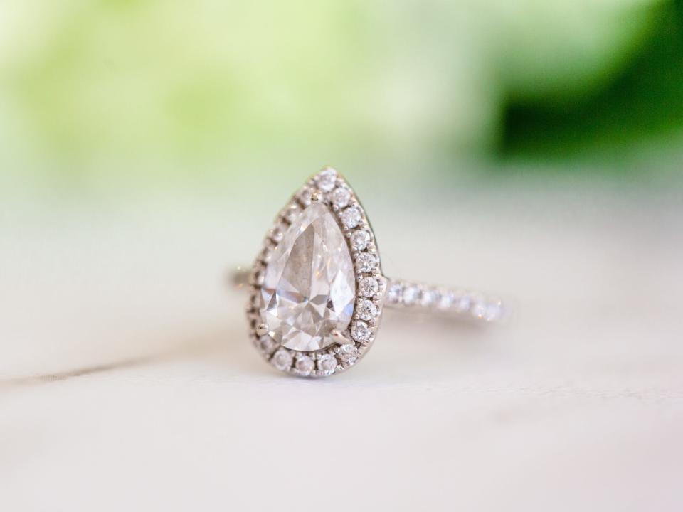 Pear engagement ring