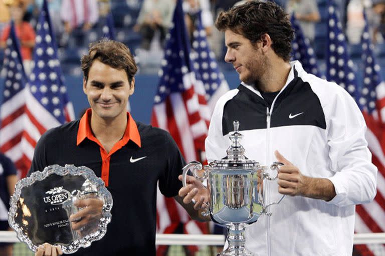 Federer y Del Potro, en septiembre pasado, en el US Open