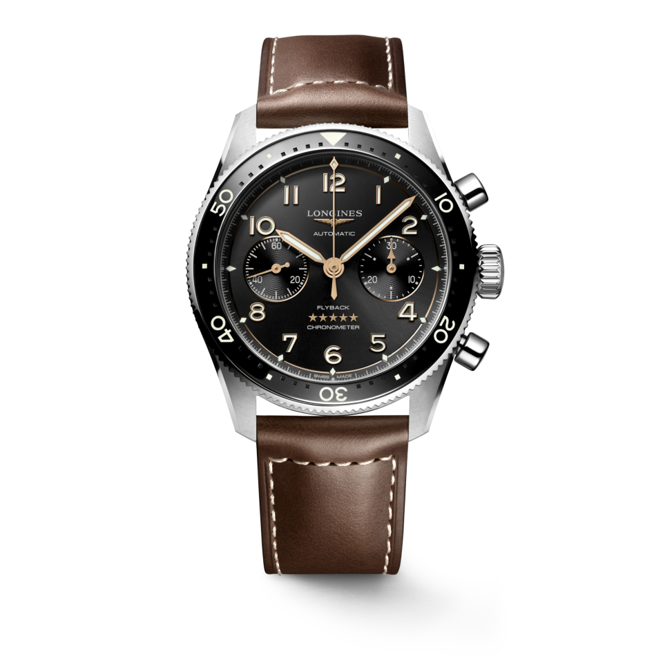 <p><a href="https://www.longines.com/en-us/watch-longines-spirit-l3-821-4-53-2" rel="nofollow noopener" target="_blank" data-ylk="slk:Shop Now;elm:context_link;itc:0;sec:content-canvas" class="link ">Shop Now</a></p><p>Spirit Flyback</p><p>$4450.00</p><p>longines.com</p>