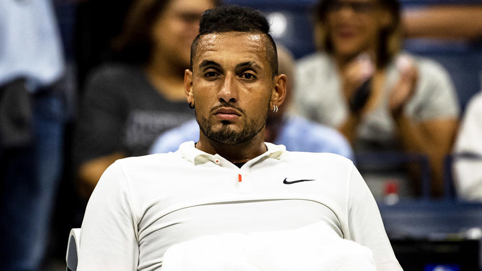 Nick Kyrgios has lashed out at the ATP for attempting to organise the US Open in the current climate. (Getty Images)