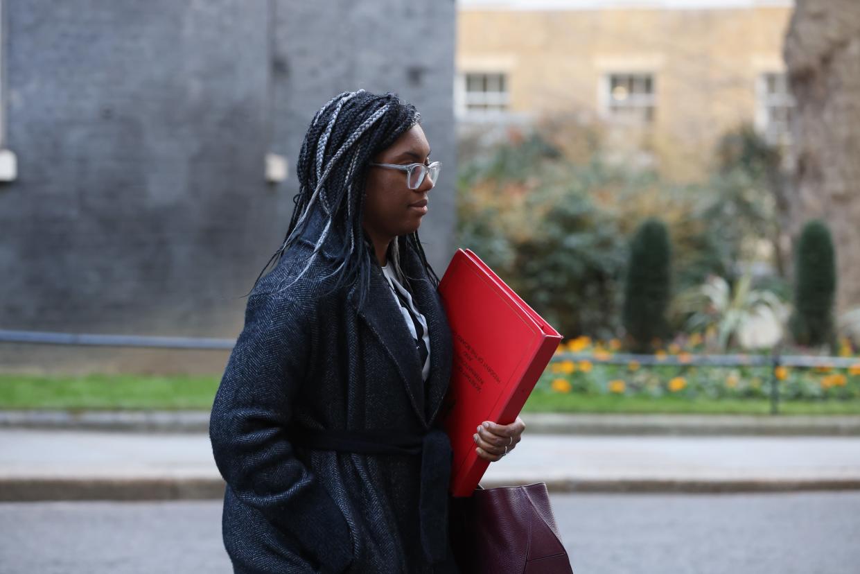 File: Kemi Badenoch, secretary of state for Business and Trade, leaves Downing Street on the day that Britain’s prime minster Rishi Sunak met with European Commission chief Ursula von der Leyen on 27 February 2023 in London, England (Getty Images)