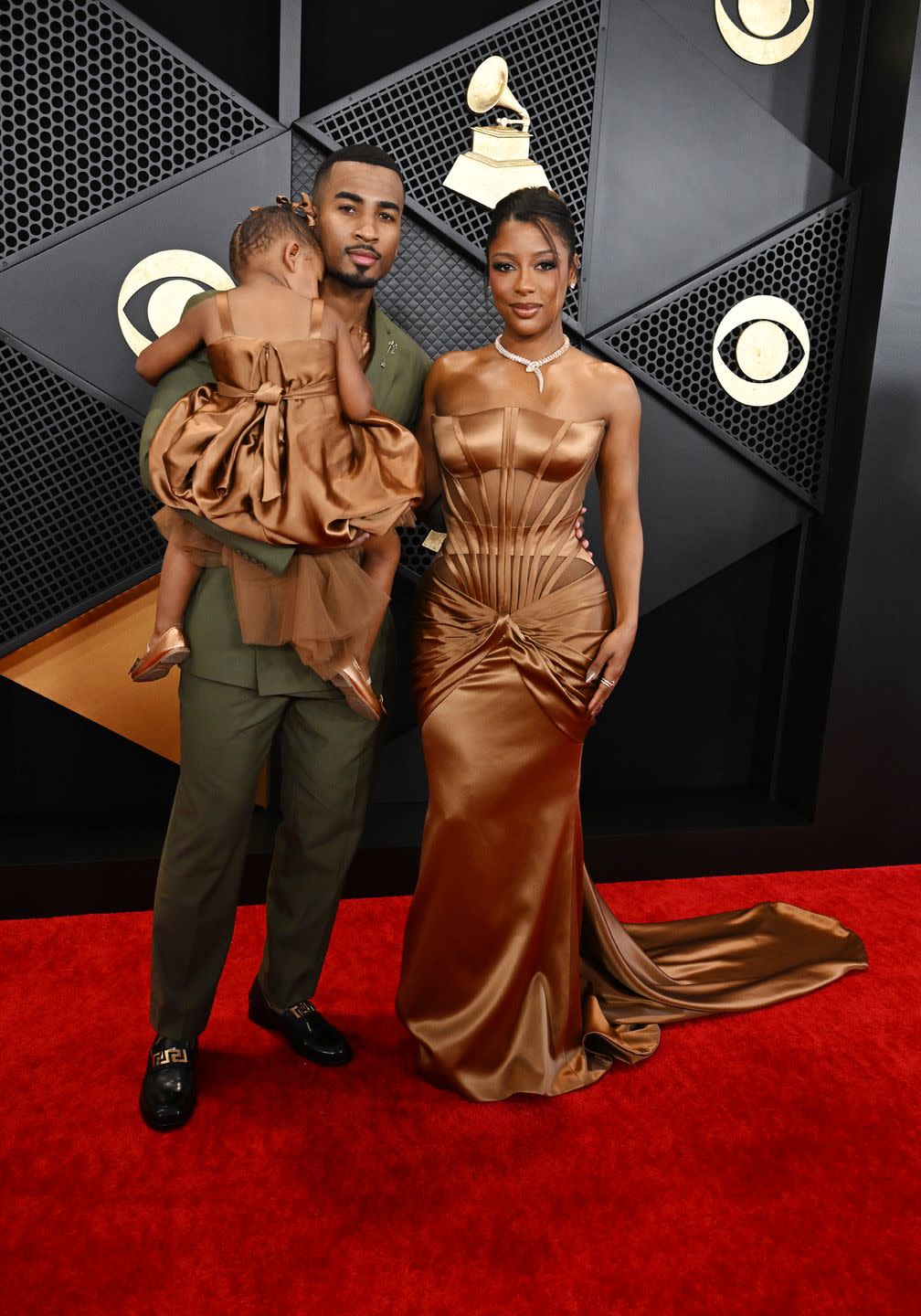 john gaines, hazel monet and victoria monet at the 66th annual grammy awards held at cryptocom arena on february 4, 2024 in los angeles, california photo by gilbert floresbillboard via getty images