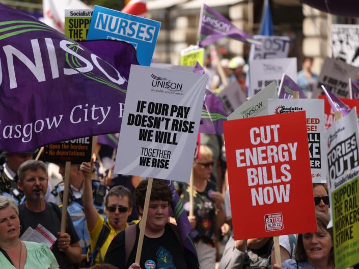 Protesters have called for better pay to support Britons in the cost of living crisis (Getty Images)