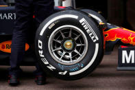 Formula One F1 - Monaco Grand Prix - Circuit de Monaco, Monte Carlo, Monaco - May 22, 2019 General view of a tyre on a red bull car ahead of the Monaco Grand Prix REUTERS/Benoit Tessier