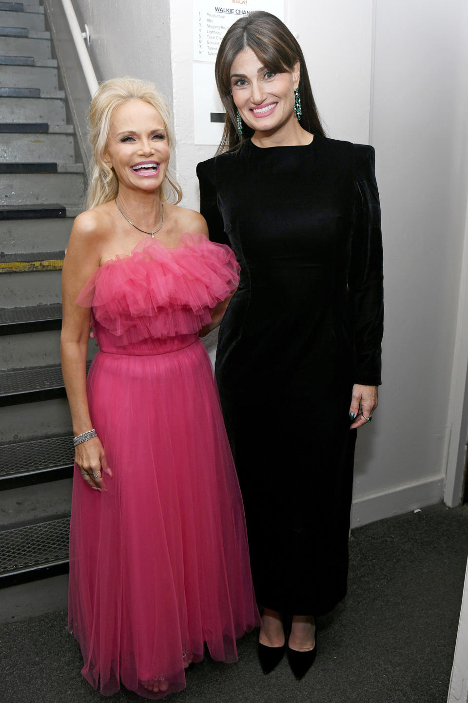 <p>Kristin Chenoweth and Idina Menzel reunite backstage after their touching performance of "For Good" at the 74th Annual Tony Awards at N.Y.C.'s Winter Garden Theatre on Sept. 26. </p>