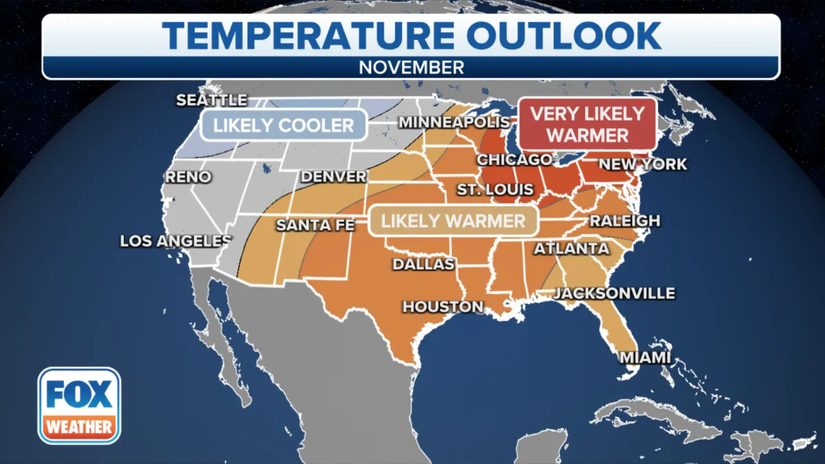 November predicted to see warmer, drier conditions across much of the country