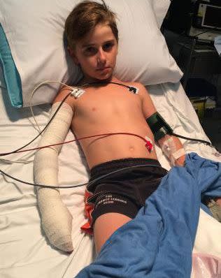 According to experts the 10-year-old is lucky to be alive. Source: Supplied