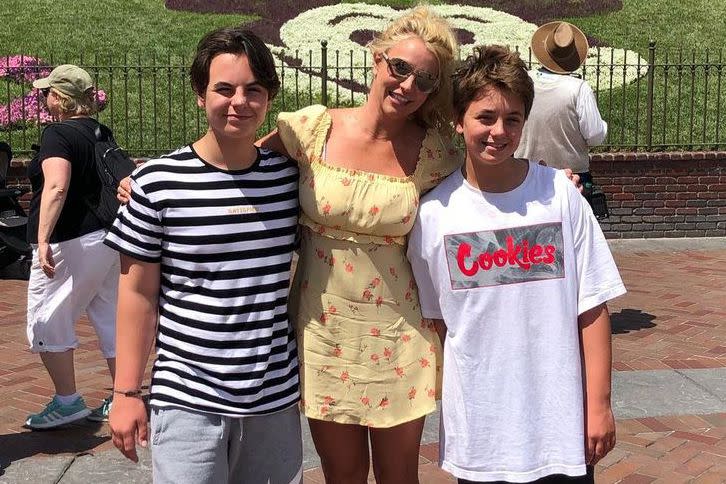 <p>Britney Spears/Instagram</p> Britney Spears and her sons Sean Prestona and Jayden James 