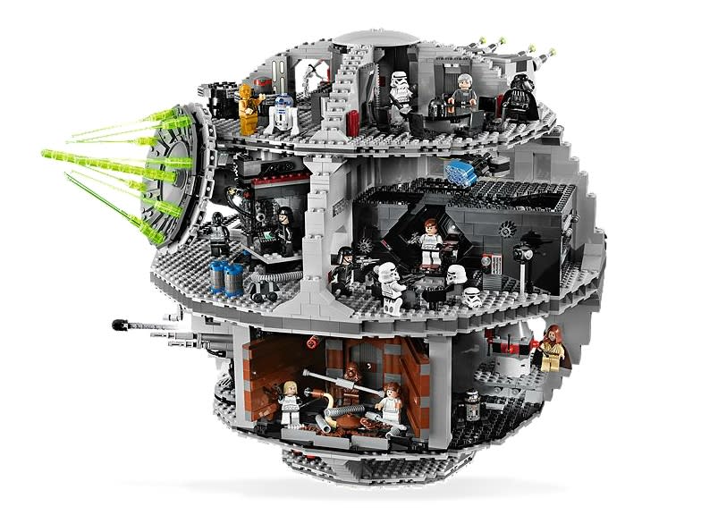 DEATH STAR: $399 -- No one said a fully armed and operational space station would be affordable. Still, this vast playset comes with 24 minifigures and almost 4,000 pieces, which dedicated Lego Sith Lords can assemble into a