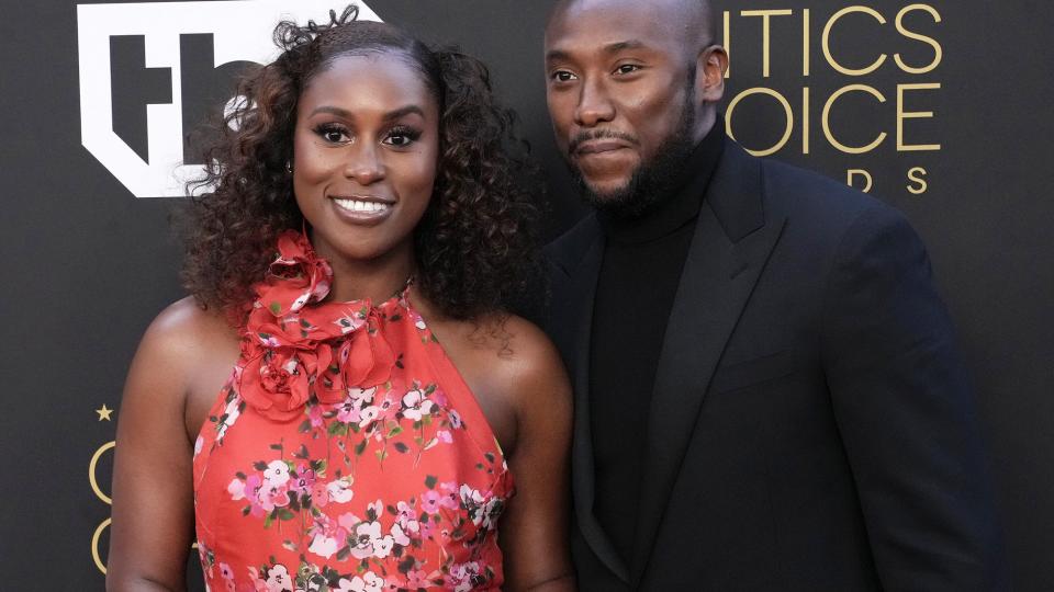 Issa Rae and Louis Diame attend the 27th Annual Critics Choice Awards at Fairmont Century Plaza on March 13, 2022 in Los Angeles, California
