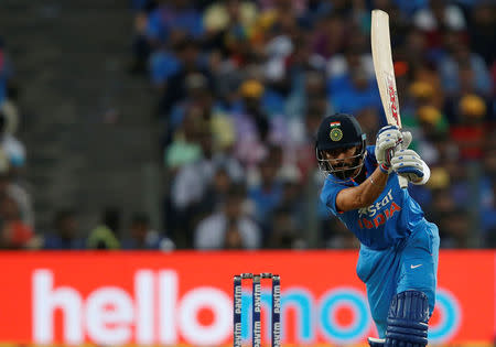 India's captain Virat Kohli plays a shot. REUTERS/Danish Siddiqui