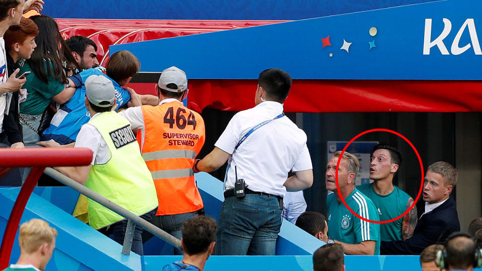 Ozil had a fiery confrontation with fans after Germany’s shock defeat. Pic: Reuters