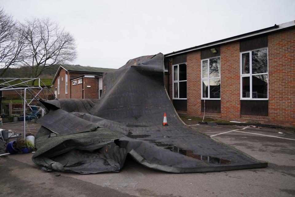 The roof of Hughenden Village Hall in High Wycombe, Buckinghamshire (Jonathan Brady/PA) (PA Wire)