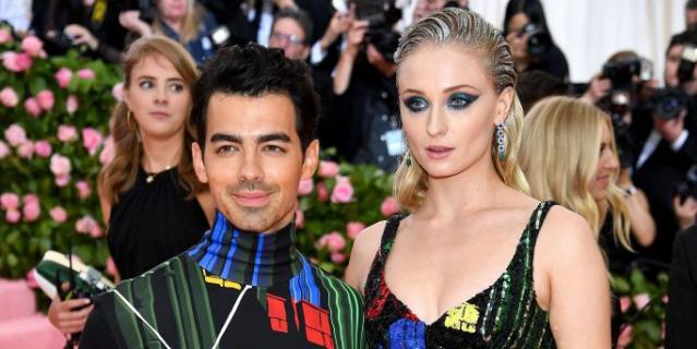 Sophie Turner and Joe Jonas Arrive At The Met Gala In Louis Vuitton