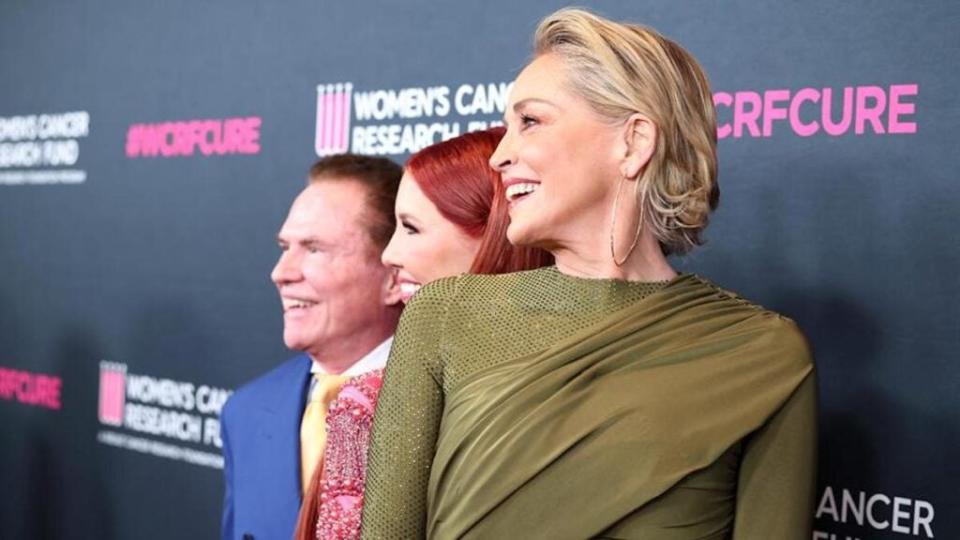 From left, Richard J Stephenson, Dr. Stacie J. Stephenson and Sharon Stone attend An Unforgettable Evening at the Beverly Wilshire, A Four Seasons Hotel in Beverly Hills. (Monica Schipper/Getty Images for WCRF)