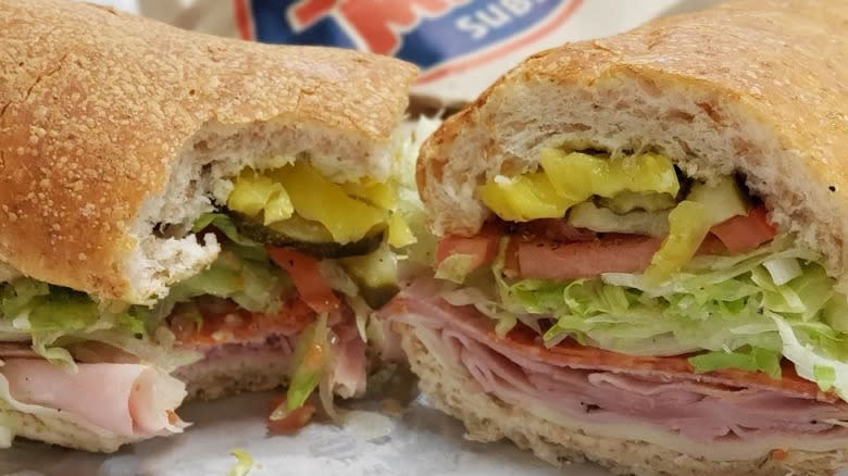 Jersey Mike's sub with pickles