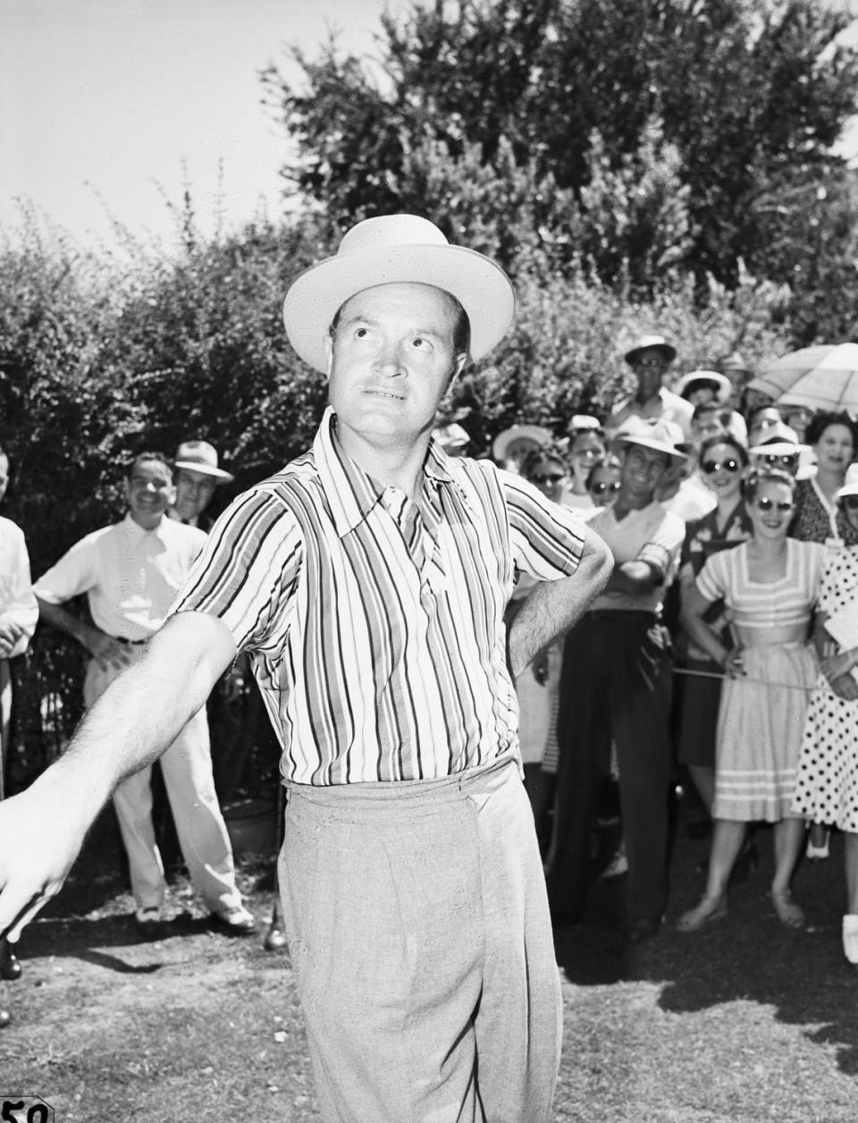 June 17, 1946: While on tour in Fort Worth, Bob Hope stopped by the Colonial Country Club for a round of golf. Mr. Hope was in town to perform a two-hour benefit show at Farrington Field the next day. Fort Worth Star-Telegram archives/UT Arlington Special Collections