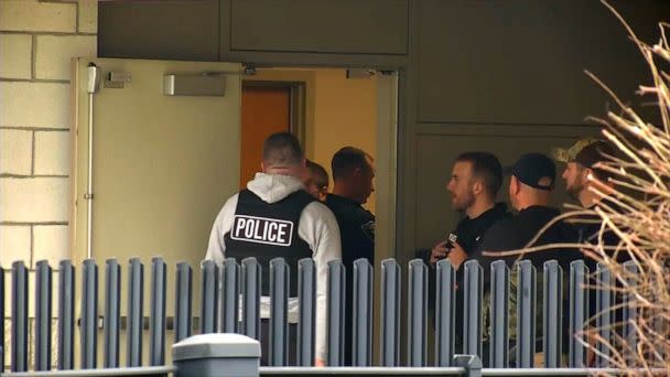 PHOTO: In this screen grab from a video, law enforcement personnel are shown on the scene of a large methamphetamine bust in Charleston, W.V., on March 22, 2023. (WCHS)