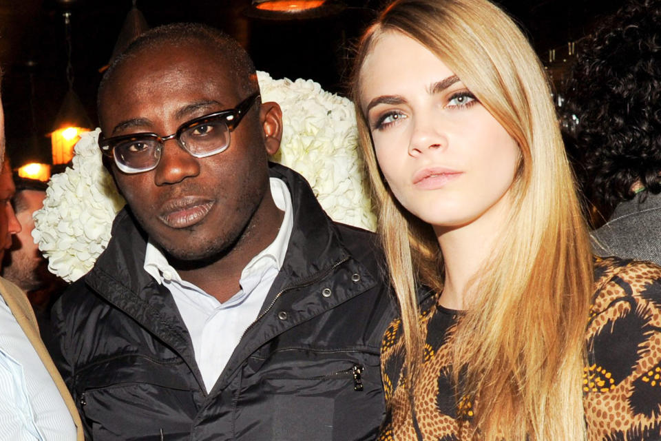 Edward Enninful and Cara Delevingne at a New York exhibition launch in 2012: Neil Rasmus/BFA/Rex