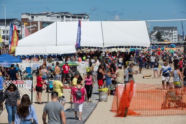 The Beach Bar, which is right on the beach, has been expanded to 40,000 feet to become what organizers are calling the largest beach bar in New England.