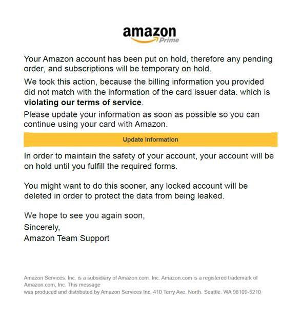 Amazon said scammers are posing as Amazon team members to try to steal customers' personal information. / Credit: Courtesy of Amazon