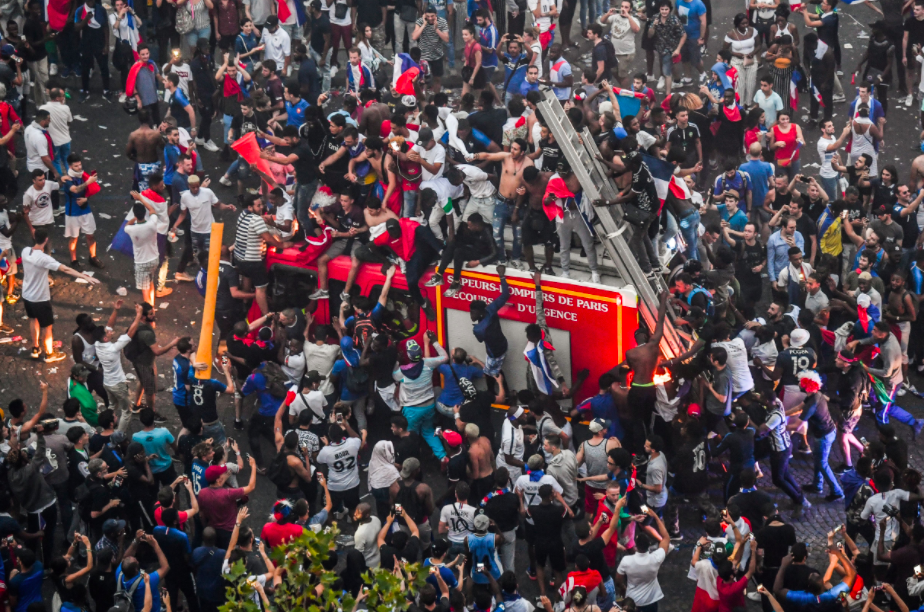 <em>Violent scenes were witnessed across France as the celebrations got out of hand (Getty)</em>