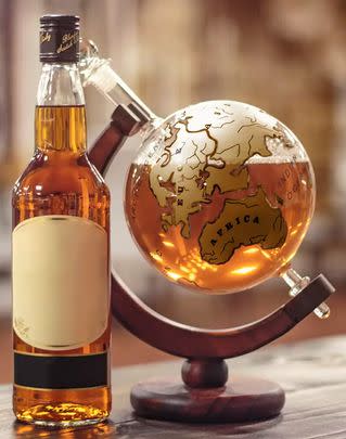 Gift a whisky or wine lover this vintage glass globe decanter