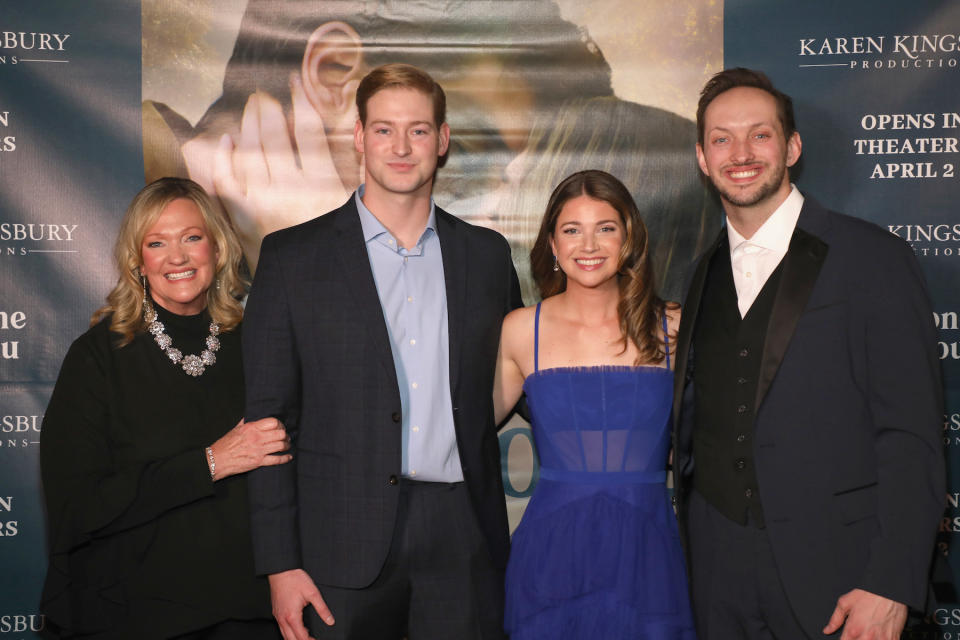 <span><span>(L-R) Karen Kingsbury, Austin Robert Russell, Sarah Fisher and Tyler Russell at the "Someone Like You" Nashville Premiere</span><br><span>Danielle Del Valle/Getty</span></span>